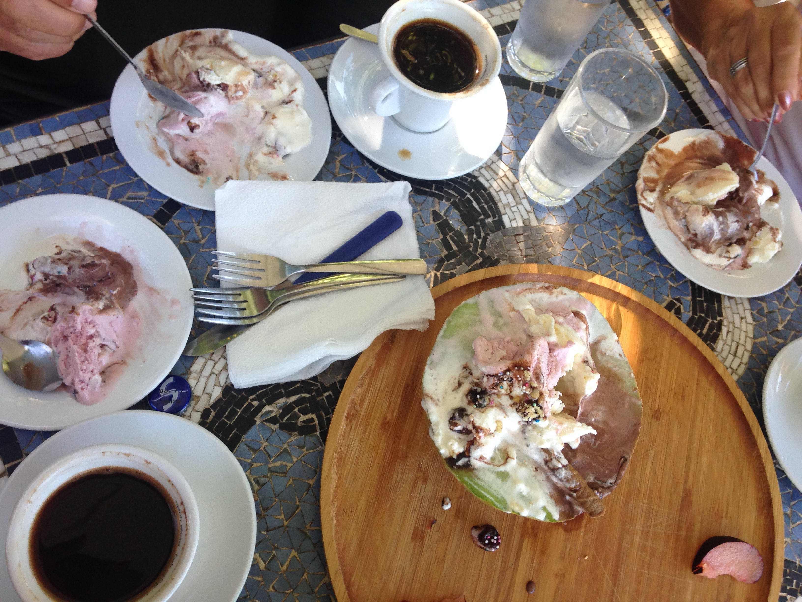 Greek coffee and ice-cream. Couldn't photo it fast enough